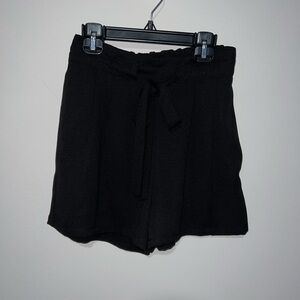 Women's Black Tie-Waist Shorts DR2 black stretchy short shorts XS